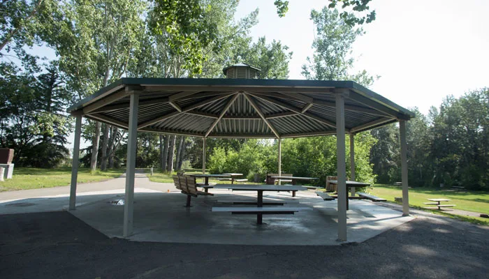 Kiwanis Picnic Shelter. Confirm the booking and included facilities through the rental service.